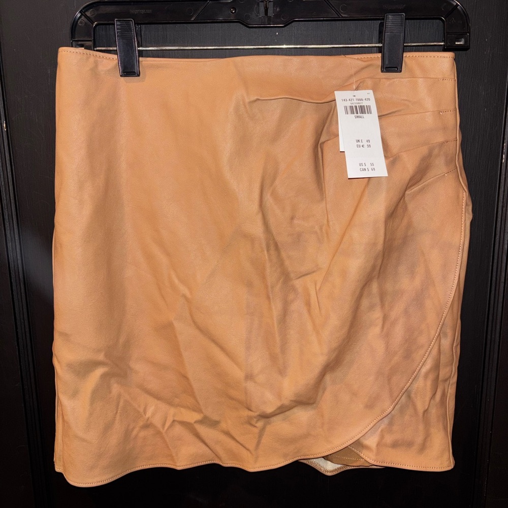 Abercrombie & Fitch Tan Faux Leather Mini Skirt